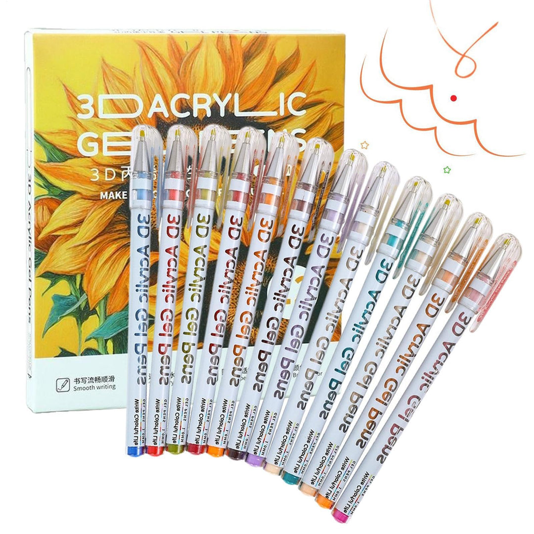 3D Acryl Gel Pen, Acryl Farbmarker Set Für Steine, Wasserbasierte Zeichenstifte Für Holz Stein Leinw