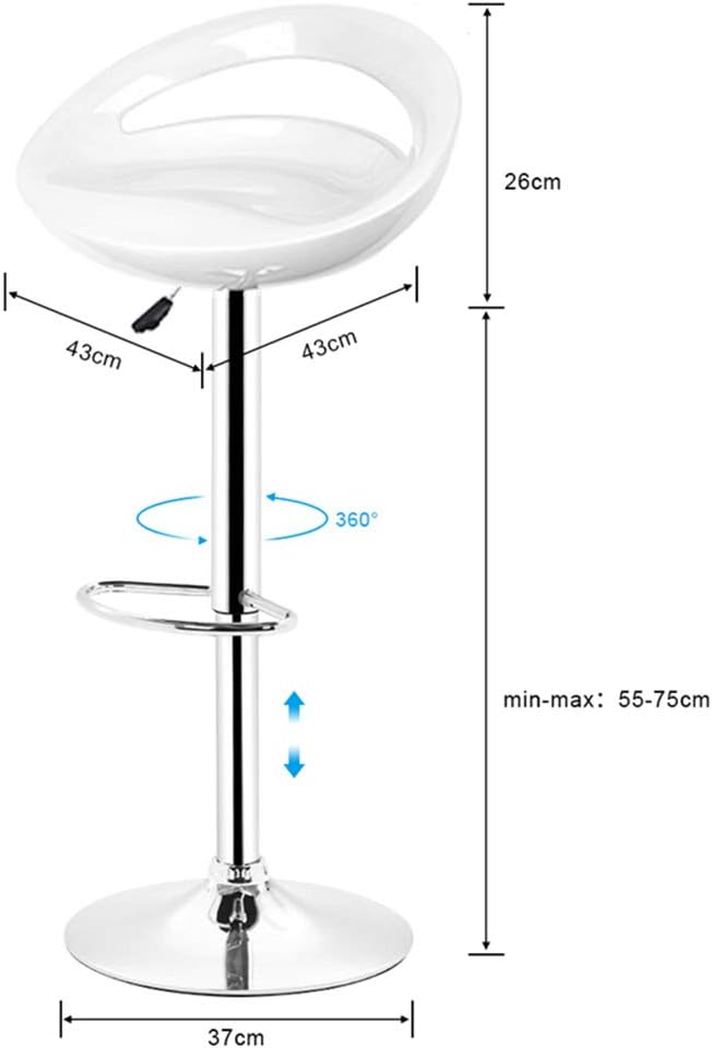 XDAILUYYDS Barhocker 2er Set aus ABS-Kunststoff, Minimalistische Leisure, Drehstuhl, Höhenverstellba