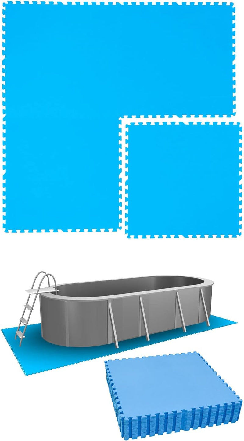 EYEPOWER 10,1 m² Poolunterlage - 16 Eva Matten 81x81 - Outdoor Pool Unterlage - Unterlegmatten Set 3