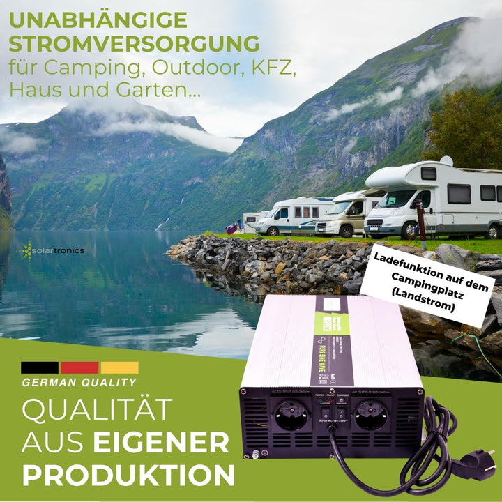 Spannungswandler Wechselrichter USV 12V NPS 1500 Watt mit DIP-Schalter Reiner Sinus UPS Inverter