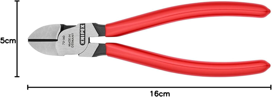 Knipex Seitenschneider schwarz atramentiert, mit Kunststoff überzogen 160 mm 70 01 160 atramentiert