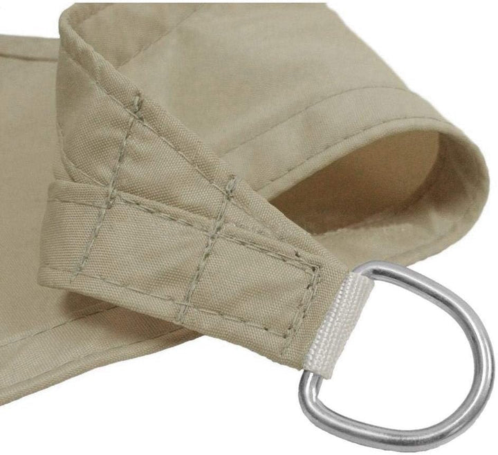 Sonnensegel 5x5m Creme rechteckig | wasserfest UV-Schutz Sonnenschutz aus reissfestem Polyester wett