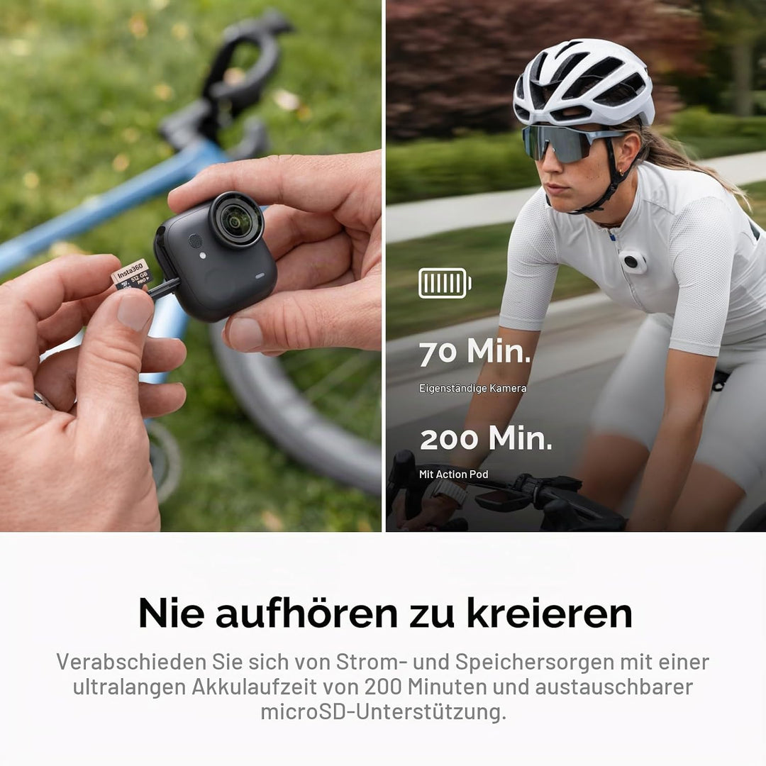 Insta360 GO Ultra Must-Have-Bundle Polarweiss- freihändige 4K Mini-Cam, leicht &amp; mobil, top bei weni