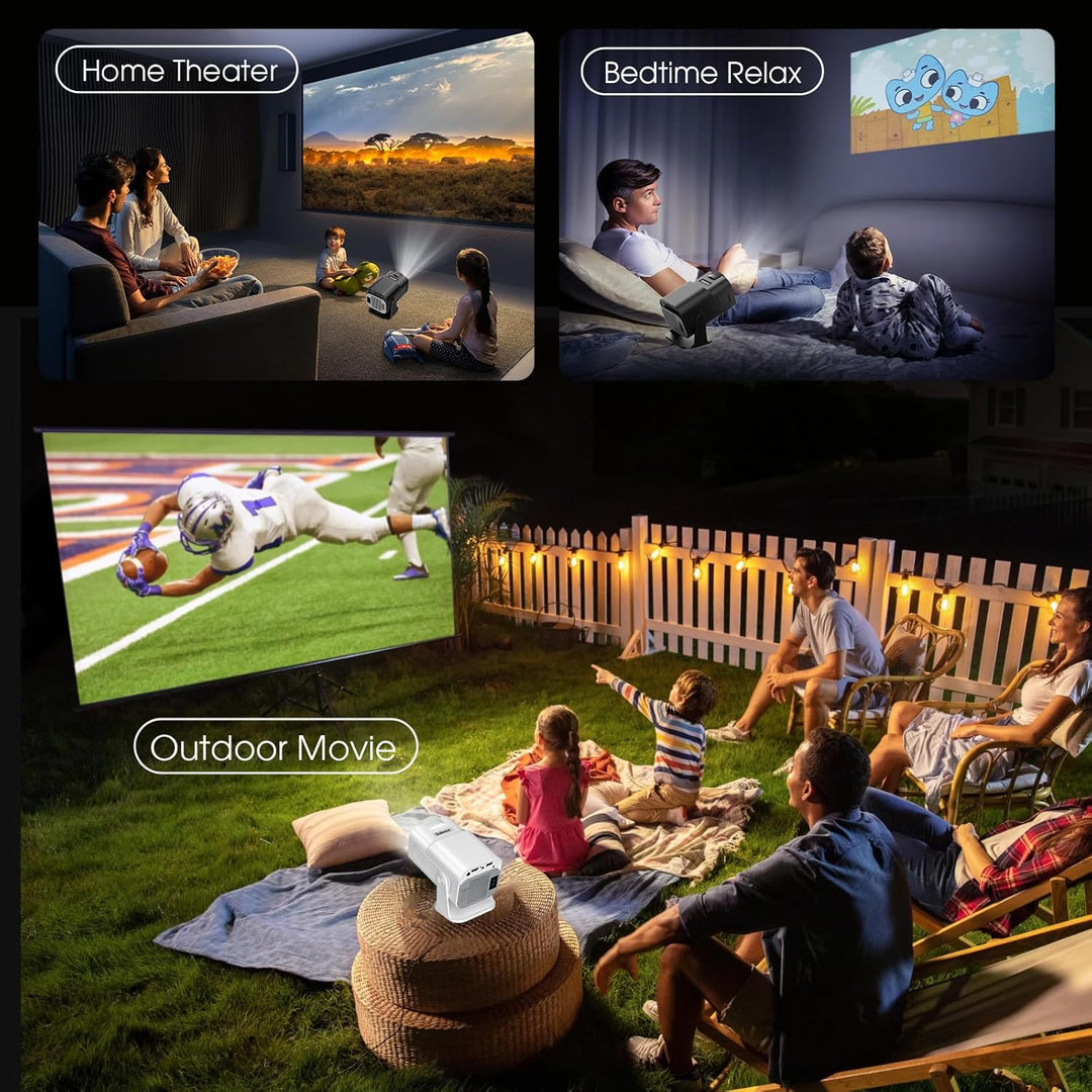 [Bulit-in App] 2024 Mini Beamer 1920*1080P FHD 4K Mini Projektor Dual Control mit Maus Android TV Wi