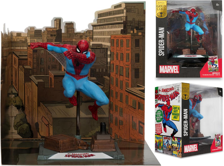 McFarlane Toys -Marvel Spider-Man Posierte Figur im Massstab 1:10 mit Szene (The Amazing Spider-Man