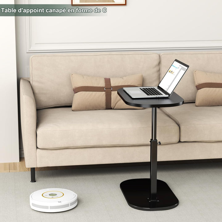 Beistelltisch in C-Form, höhenverstellbar, 360 ° drehbar, Sofa, Beistelltisch für Sofa/Bett/Badewann