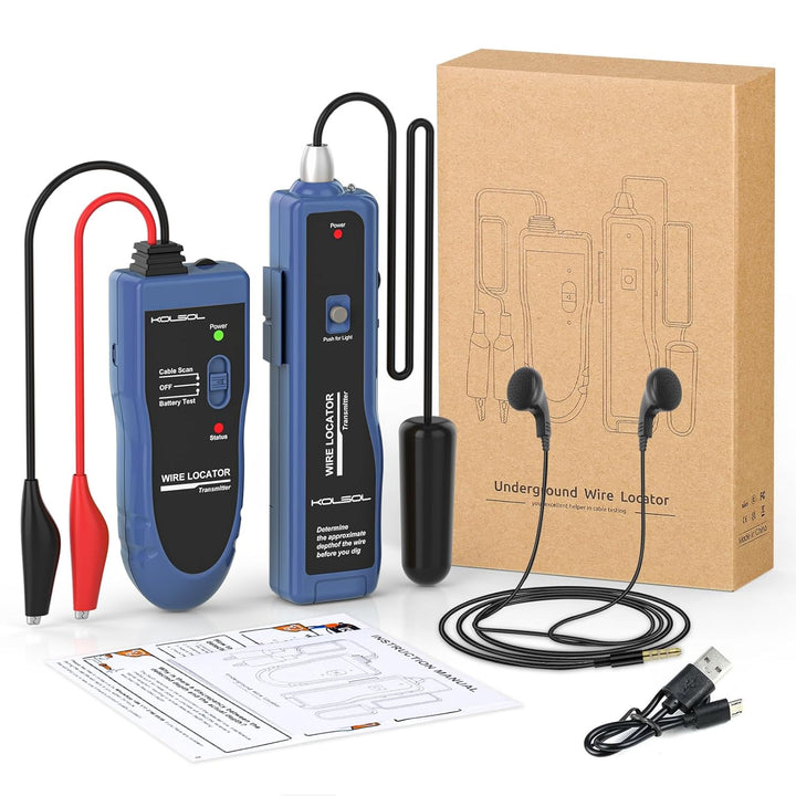 KOLSOL Unterirdischer Kabelsucher, Kabeltester F02 Pro zum Auffinden von Drähten und Steuerdrähten,