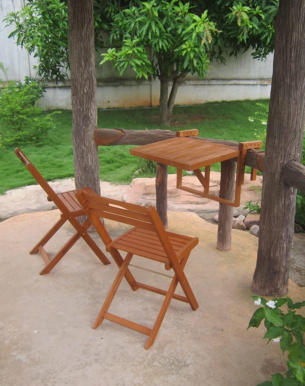 Garden Pleasure Balkon-Hängetisch Berkeley Beistelltische für den Patio, Holz, Schwarz