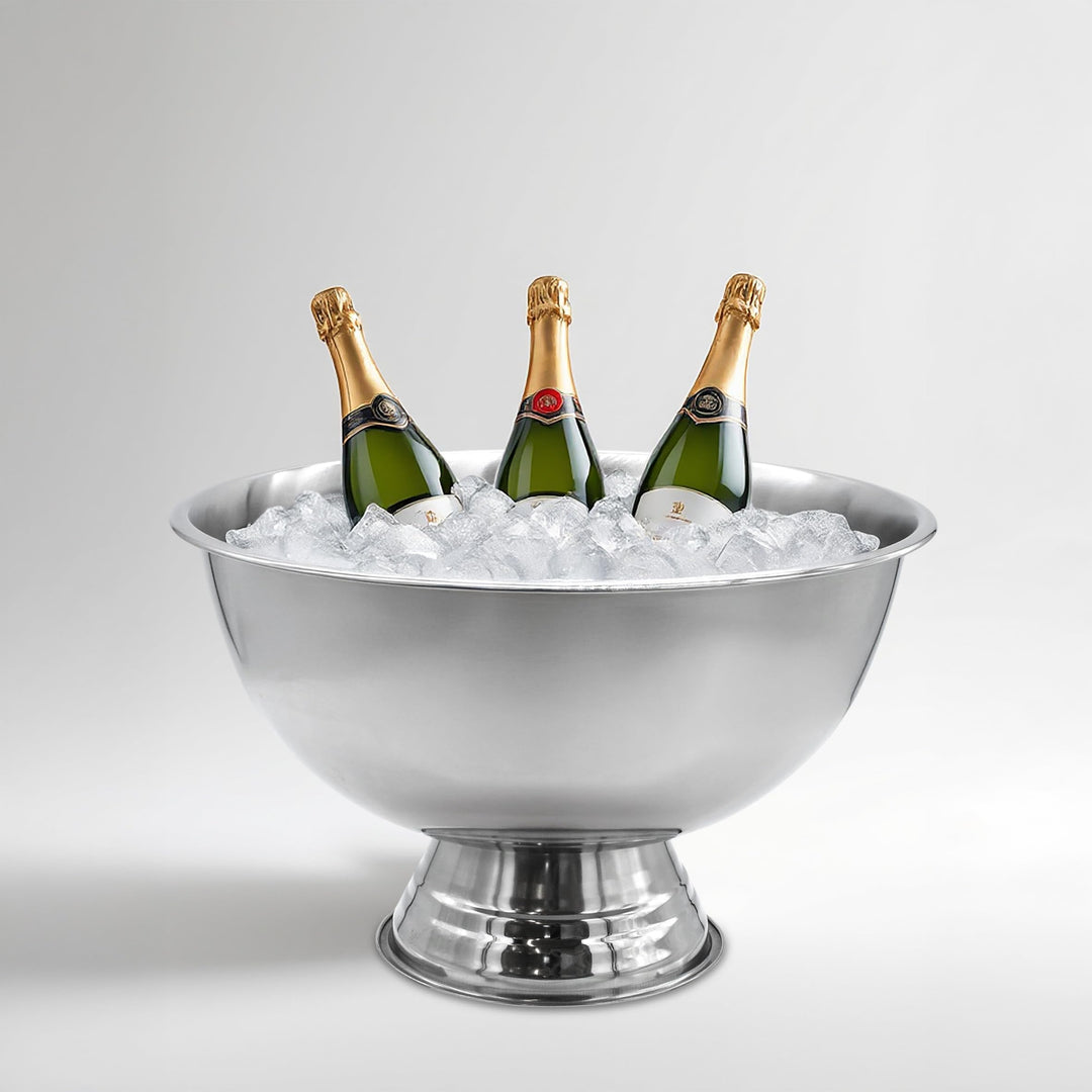 Spetebo Edelstahl Champagnerschale im edlen Design - 40 cm - Sektkühler für bis zu 6 Flaschen - Getr