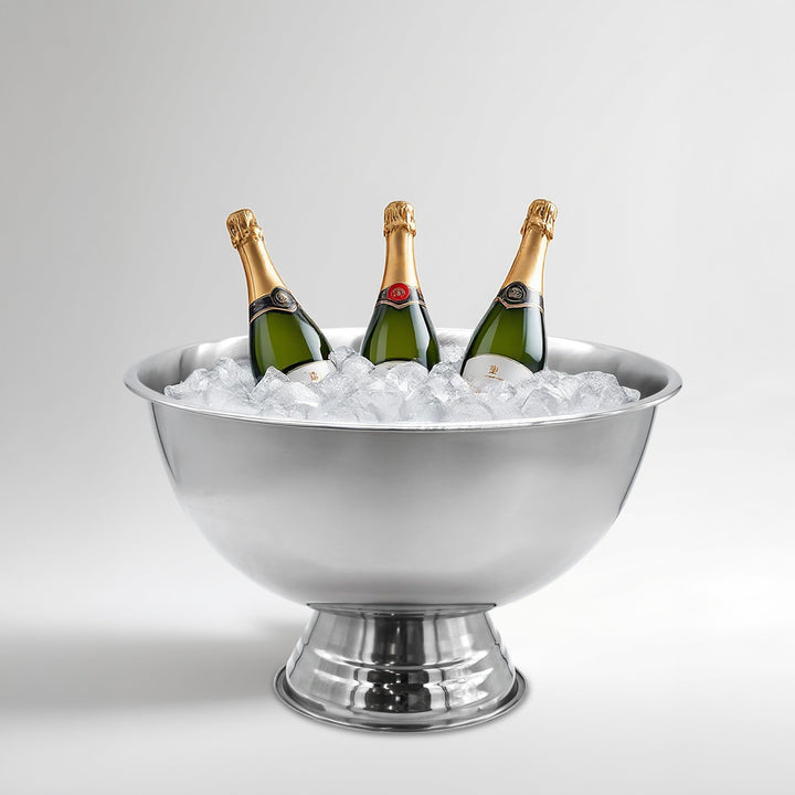 Spetebo Edelstahl Champagnerschale im edlen Design - 40 cm - Sektkühler für bis zu 6 Flaschen - Getr