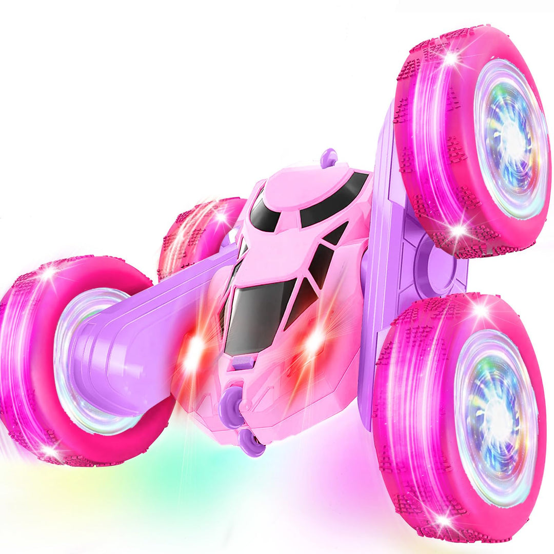 MidiVix Ferngesteuertes Auto, 2.4Ghz Doppelseitig 360° drehbarer RC Crawler mit Scheinwerfern Radlic