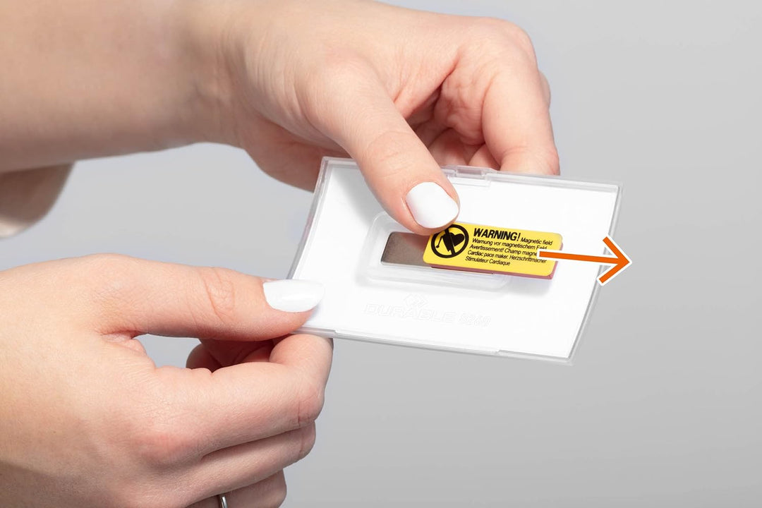 Durable Namensschild CLICK FOLD 54x90 mm mit Magnet verdrehsicher PP, Packung à 10 Stück, transparen