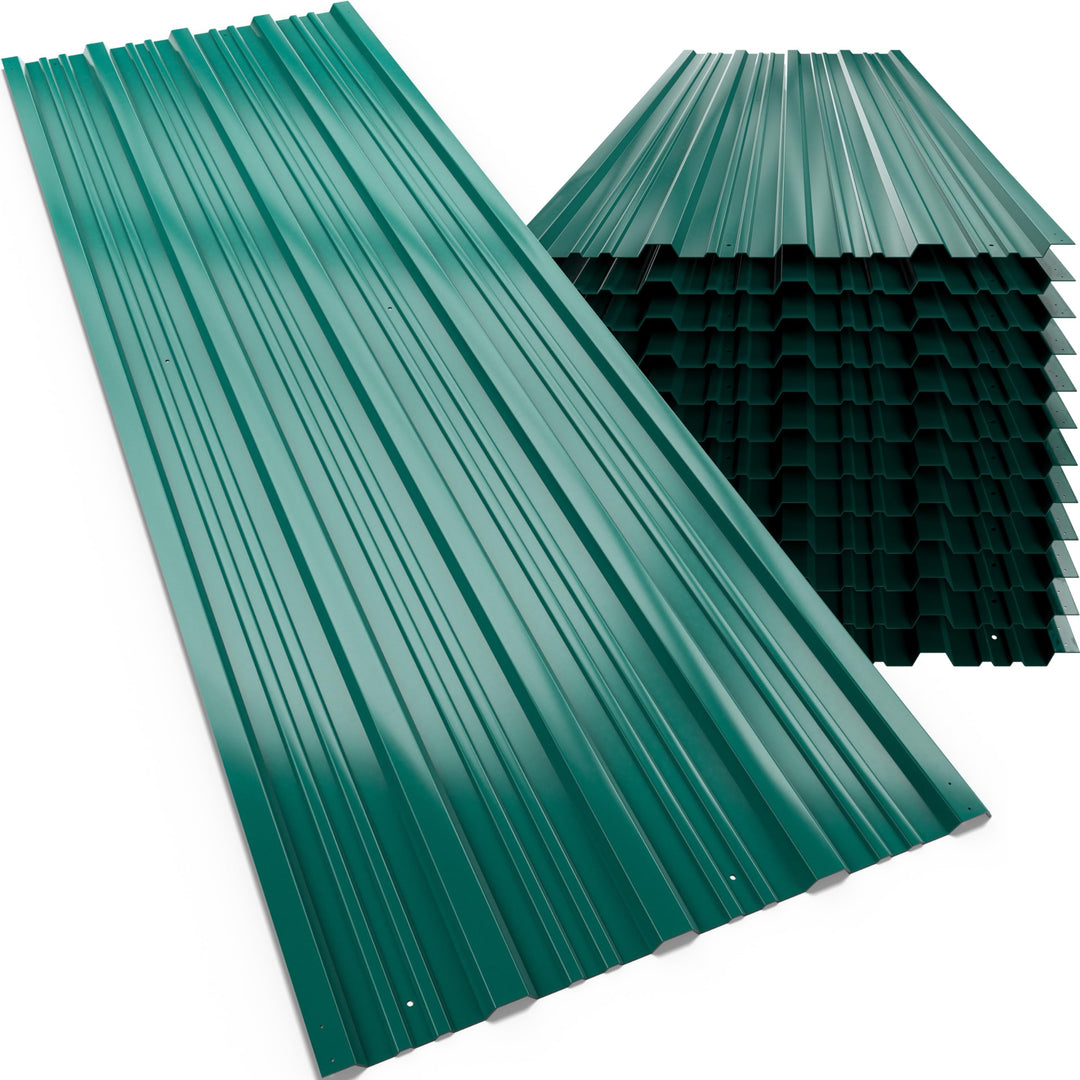 DEUBA® 12x Trapezblech 129cm x 46cm = 7m² verzinkt Profilblech Dachblech Wellblech Dachplatten Gerät