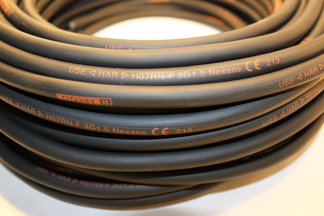 TITANEX KABEL H07RN-F 3x1,5 mm² (3G1,5) Baustellenkabel, Industriekabel geeignet für den Aussenberei