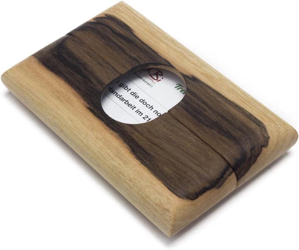 WoodBi Exklusives Portmonee aus Massivholz für Kreditkarten und Visitenkarten geeignet