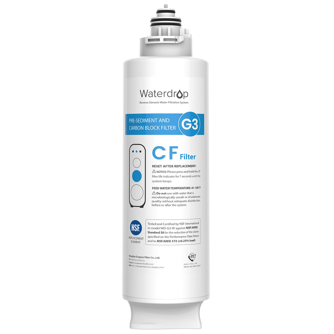 Waterdrop WD-G3-N1CF Filter, 6 Monate Lebensdauer, Ersatz für WD-G3-W Umkehrosmoseanlage 1 Stück, 1