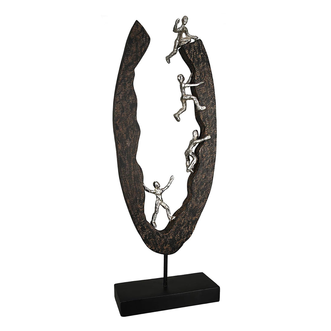 Casablanca Skulptur Dekofigur Succeed H 59 cm Alu Holz Figur Höhe 59 cm Schwarz, Silberfarben, Höhe