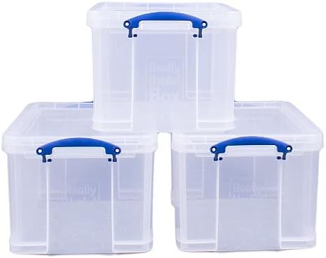 Really Useful Aufbewahrungsboxen 3er-Pack 35 l farblos 35 l 3er-Pack Single, 35 l 3er-Pack Single