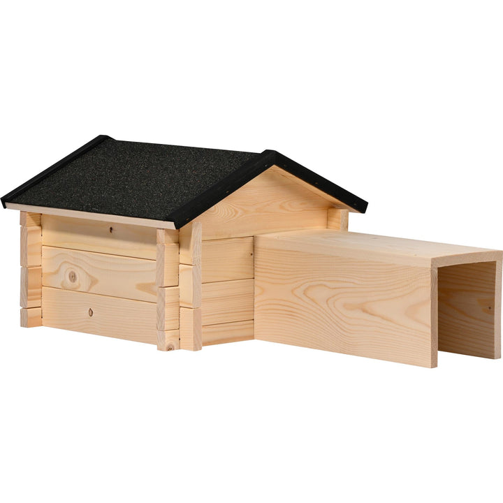 dobar® Igelhaus mit Stecksystem - Igelfutterhaus mit Bitumendach - Igelhütte mit langem Eingang Raub