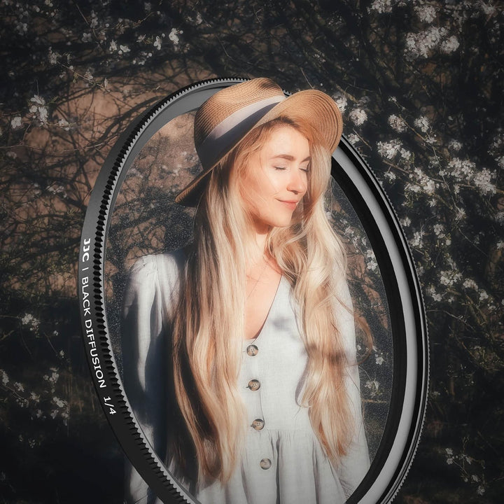 JJC 67mm Black Mist 1/4 Filter Schwarze Diffusionsfilter Effektfilter, Filter mit Weichem Verträumte