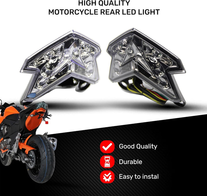 avdb-moto LED-Bremslicht mit integriertem Blinker kompatibel mit Kawasaki Z800, ZX6R, 2013/2016 (Kla