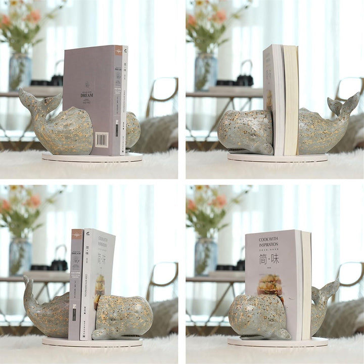 HAUCOZE Delphin Buchstützen Modern Skulpturen Arts Ozean Dekor Geschenk Polyresin 24cm