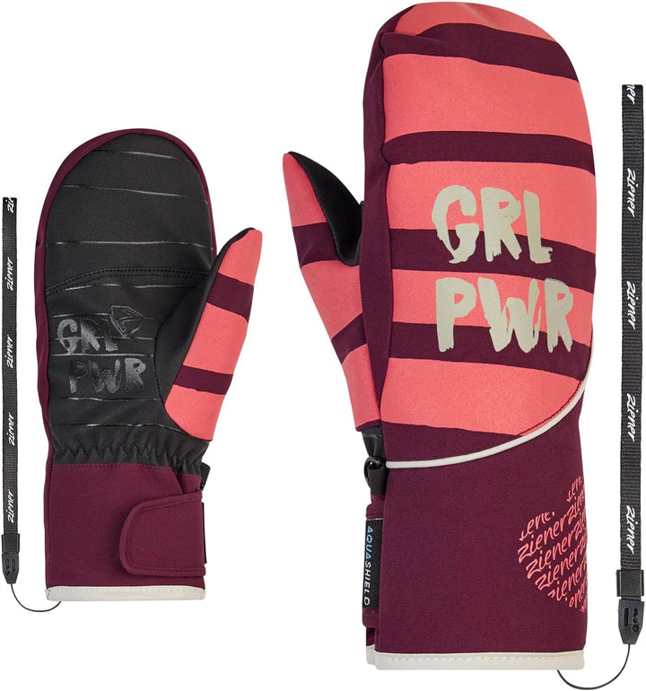 Ziener Mädchen Liwani Ski-Fäustling/Wintersport | wasserdicht, Primaloft, modisch 6 velvet red, 6 ve