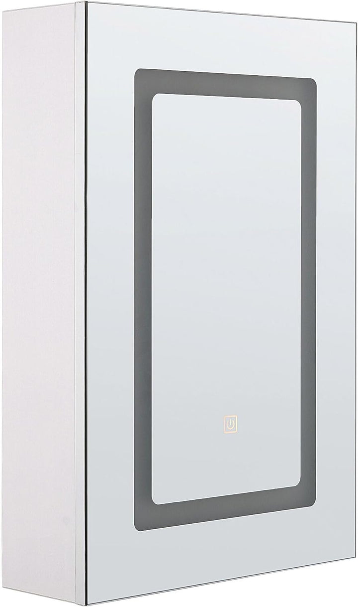 Moderner Bad-Spiegelschrank 40x60 cm 1 türig mit LED Beleuchtung weiss Condor