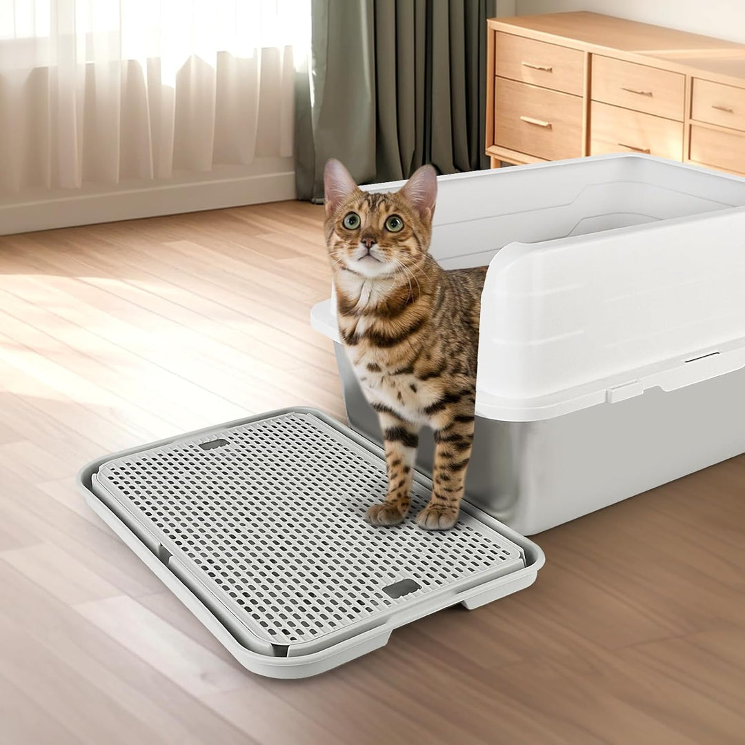 Katzenstreu Rampe, Katzentreppe/Katzentoilettenrampe/Katzenfänger Litter Trapper mit Filterfunktion,