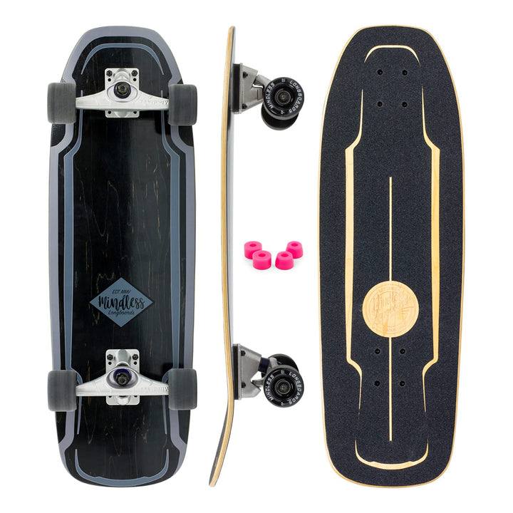 Mindless Longboards Surf Skate Longboard Skateboard Unisex Erwachsene 9.5" Schwarz (Black), 9.5" Sch