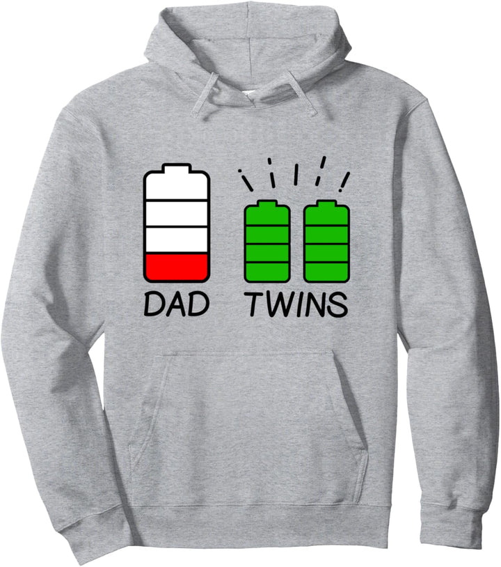 Zwillingsvater Niedrige Batterie Müder Vater von Zwillingen Pullover Hoodie