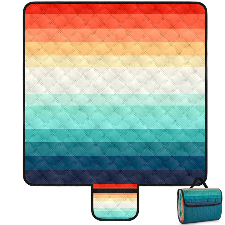 Jopee Picknickdecke Wasserdicht Sandfrei, 200x200cm Waschbar Stranddecke Sandfrei für 4-6 Personeni
