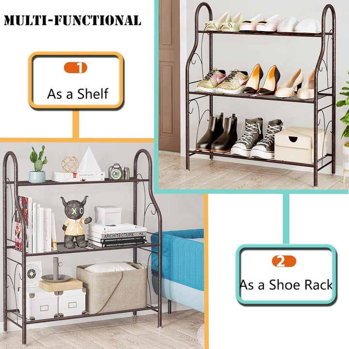 Pflanzenständer Indoor Outdoor Pflanzenregal 3 Etagen Metall Eckhalter für Wohnzimmer Balkon Garten