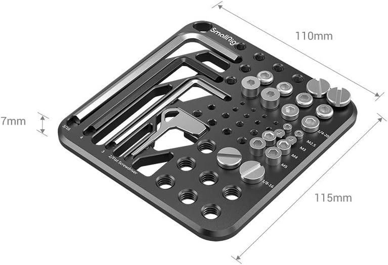 SMALLRIG Aufbewahrungsplatte für Schrauben und Schraubendreher mit Inbusschlüsseln und Funktionsschr
