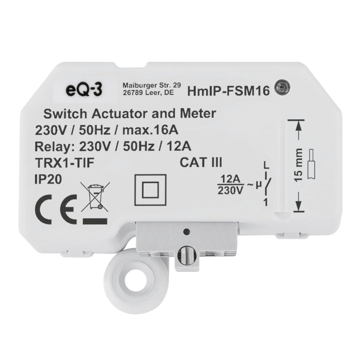 Homematic IP Smart Home Schalt-Mess-Aktor (16 A) – Unterputz, Aktor misst Strom, steuert Geräte und
