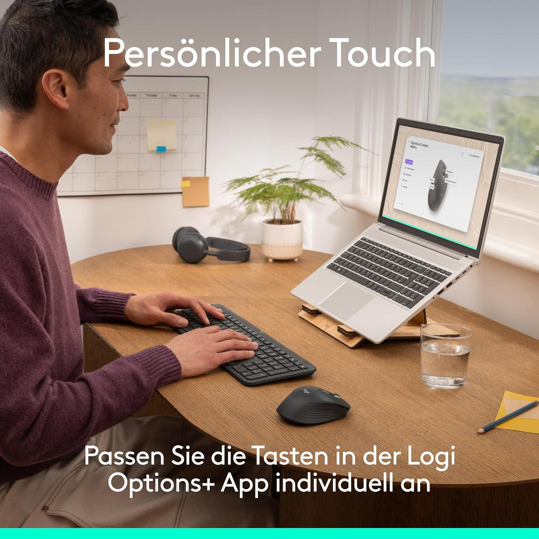 Logitech Signature Comfort M840 L Wireless Mouse ist eine Bluetooth-Maus mit geräuscharmen Klicks, S