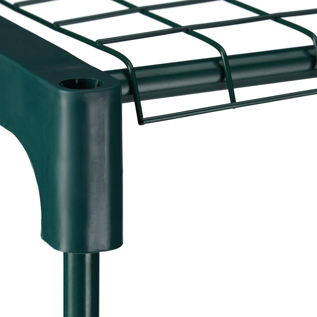 Relaxdays Pflanzenregal, 2er Set, 4 Ablagen, für Blumen- & Pflanzentöpfe, Metall & Kunststoff, HBT 1