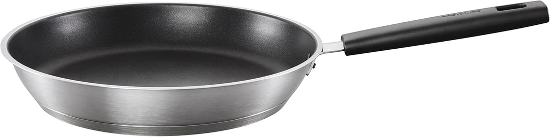 Fiskars Bratpfanne, Ø 28 cm, Für alle Kochfelder geeignet, Rostfreier Stahl/Kunststoff, Kratzfest, H