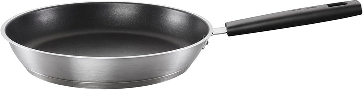Fiskars Bratpfanne, Ø 28 cm, Für alle Kochfelder geeignet, Rostfreier Stahl/Kunststoff, Kratzfest, H
