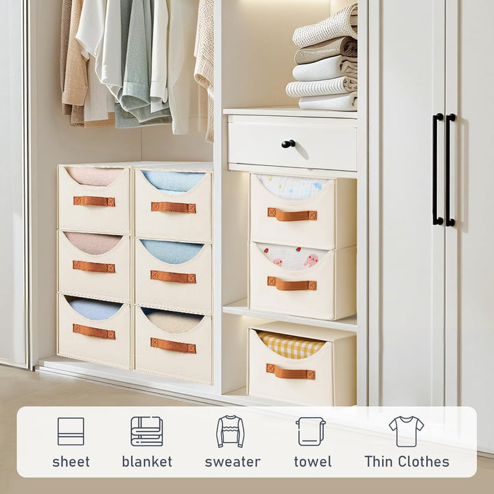 DIMJ Schubladen Ordnungssystem Schubladenboxen - 4 Stück Aufbewahrungsbox Faltboxen Organizer Schubl