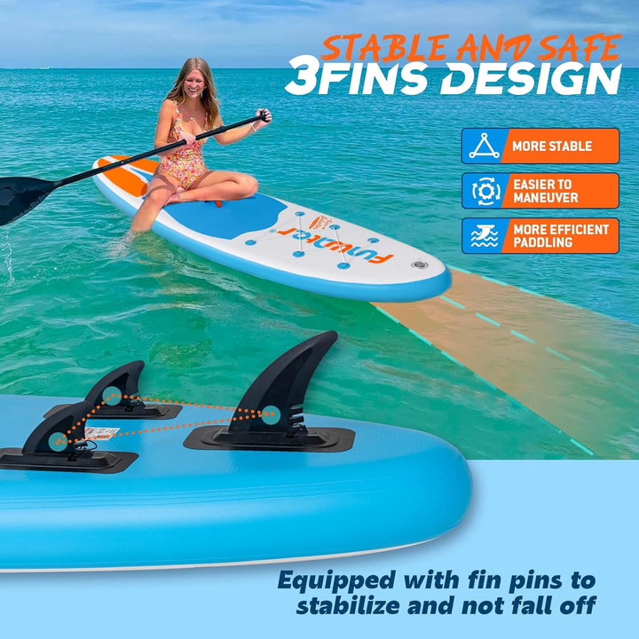 FunWater Aufblasbares Stand Up Paddle Board Surfbrett SUP Komplettes Paddleboard Zubehör Verstellbar