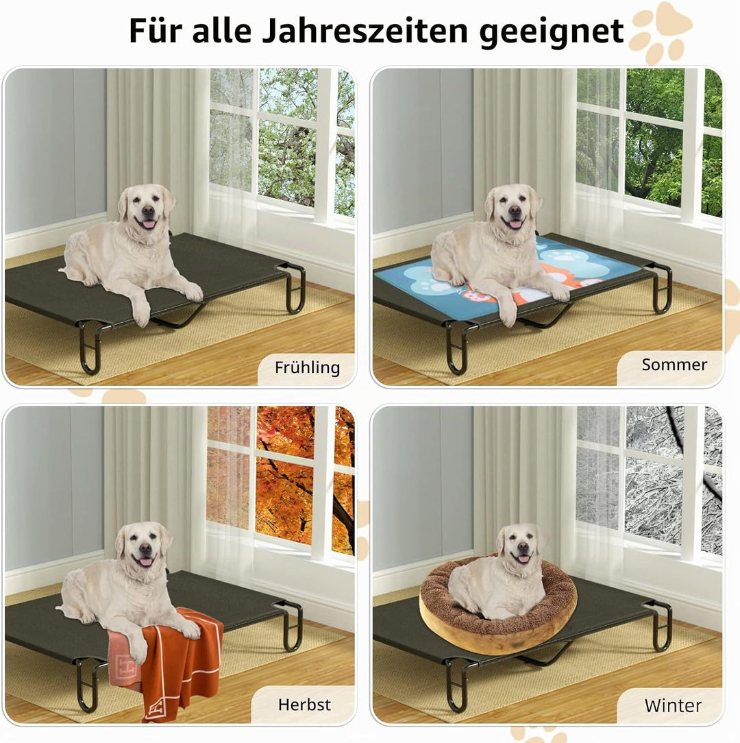 FAYDUDU Hundebett Grosse Hunde Hundeliege Outdoor Erhöhte Hundebett mit Kühlender Wirkung Katzenbett