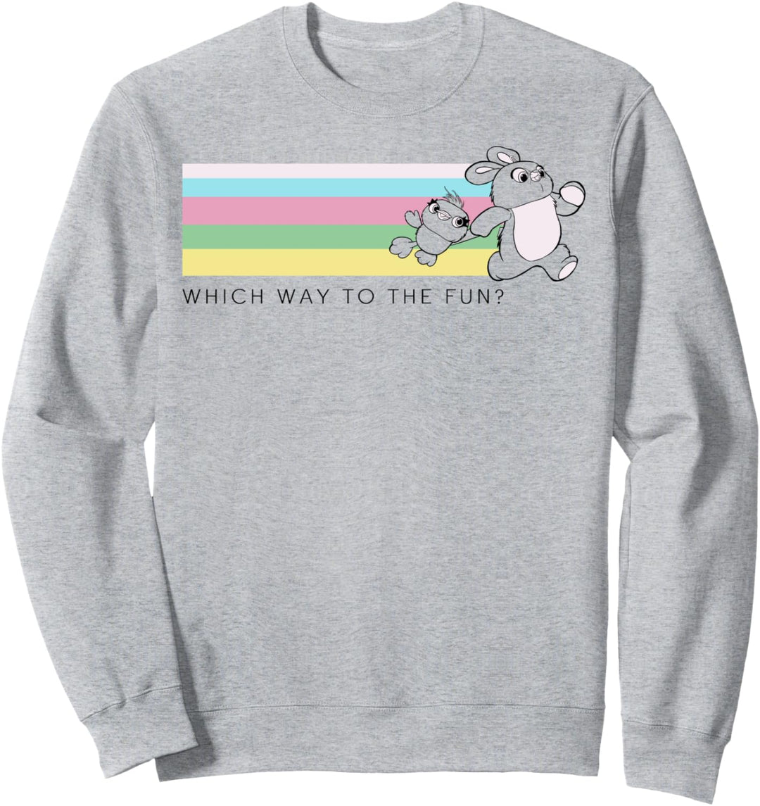 Disney Pixar Toy Story 4 Ducky & Bunny Which Way Text Sweatshirt