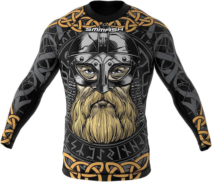 SMMASH Langarmes Rashguard für Herren, Funktionsshirt MMA BJJ Kickboxen Thai Box Cross-Training Fitn