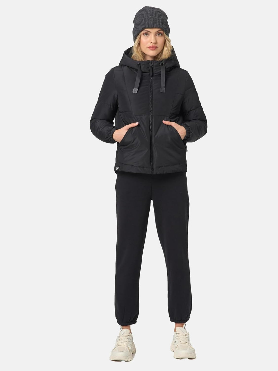 Navahoo Damen Winterjacke Steppjacke warm mit Kapuze Eisbällchen XS-XXL S Schwarz, S Schwarz