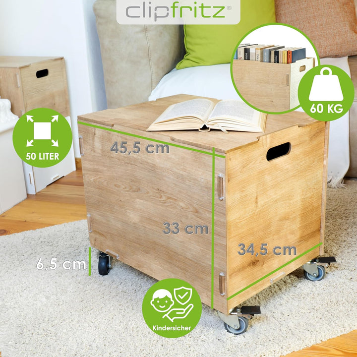 Peronalisierbare Rollbox mit Schauckelpferd Kinder-Motiv (33x45,5x34,5cm + 6cm Räder-Höhe) Kisten/Bo