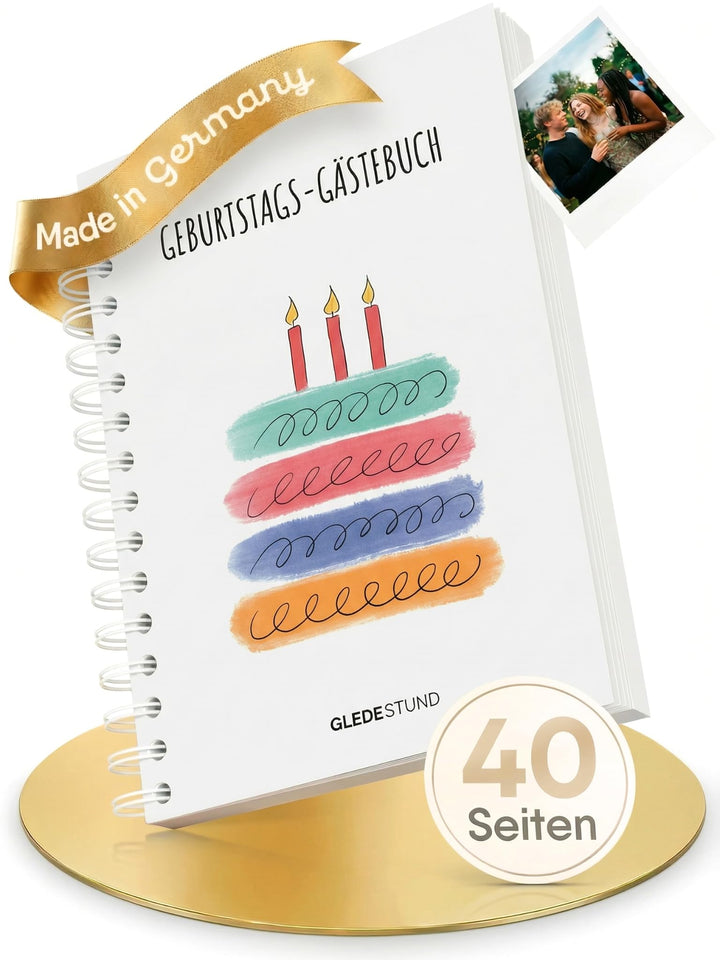 Gästebuch Geburtstag mit Fragen | 40 Doppel-Seiten | 7 verschiedene Steckbriefe inkl. Fragen | Fotoa