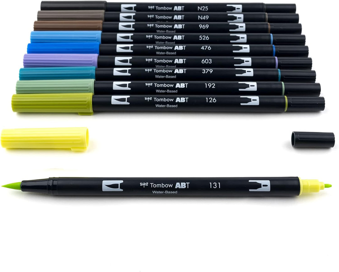 Tombow 56169 Dual Brush Pen Art Marker, Querformat, 10 Stück Mischbare, Pinsel- und feine Spitze