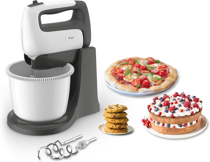 Tefal HT464138 Prep'Mix Hand Mixer with Rotating Bowl 2.5 L 500 W White