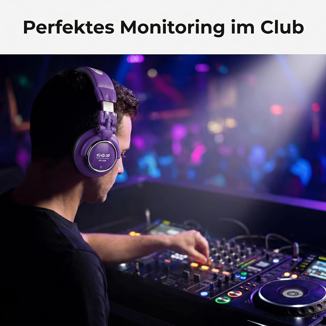 Zomo HD-1200 Professioneller Stereo-Kopfhörer (110dB, 3m) Toxic Purple